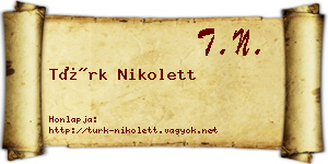Türk Nikolett névjegykártya