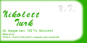 nikolett turk business card